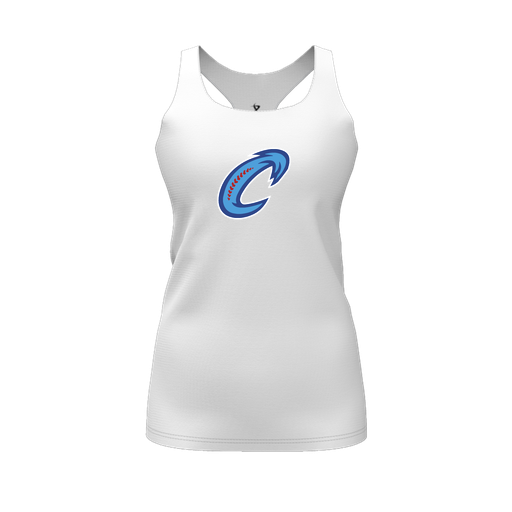 [CUS-DFW-RCBK-PER-WHT-FYS-LOGO2] Racerback Tank Top (Female Youth S, White, Logo 2)