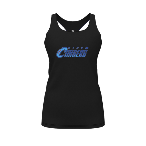 [FT0TRBBK-FYS-LOGO1] Decker Racerback Tank Top (Female Youth S, Black, Logo 1)