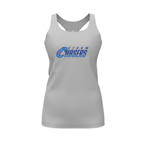 [FT0TRBGY-FYS-LOGO1] Decker Racerback Tank Top (Female Youth S, Gray, Logo 1)