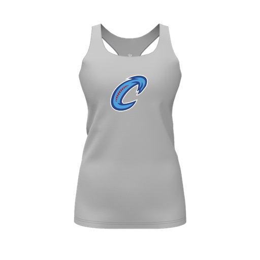 [FT0TRBGY-FYS-LOGO2] Decker Racerback Tank Top (Female Youth S, Gray, Logo 2)