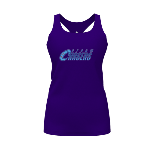 [FT0TRBPP-FYS-LOGO1] Decker Racerback Tank Top (Female Youth S, Purple, Logo 1)
