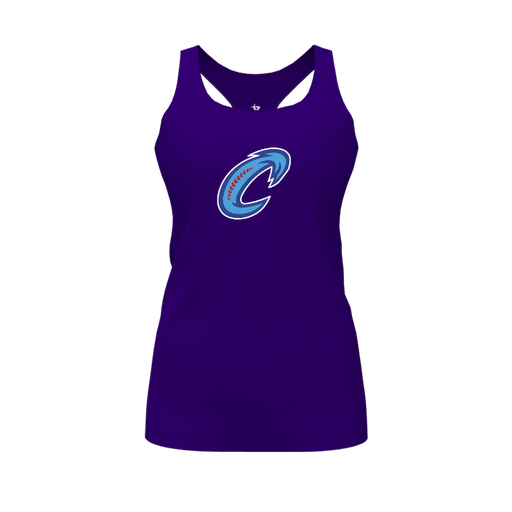 [CUS-DFW-RCBK-PER-PUR-FYS-LOGO2] Racerback Tank Top (Female Youth S, Purple, Logo 2)