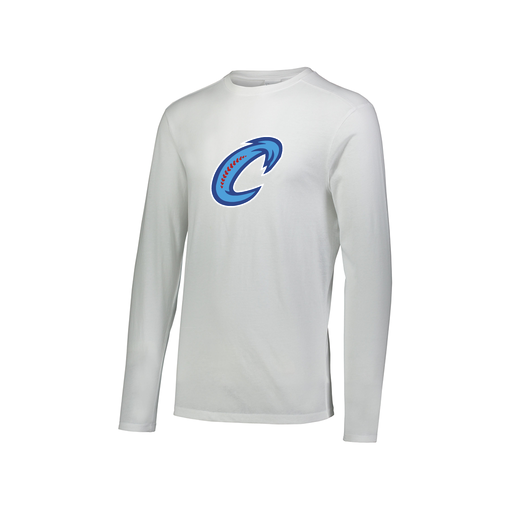 [FTLCUBWH-AXS-LOGO2] Decker Men's Tri-Blend T-Shirt - Long Sleeve (Adult XS, White, Logo 2)