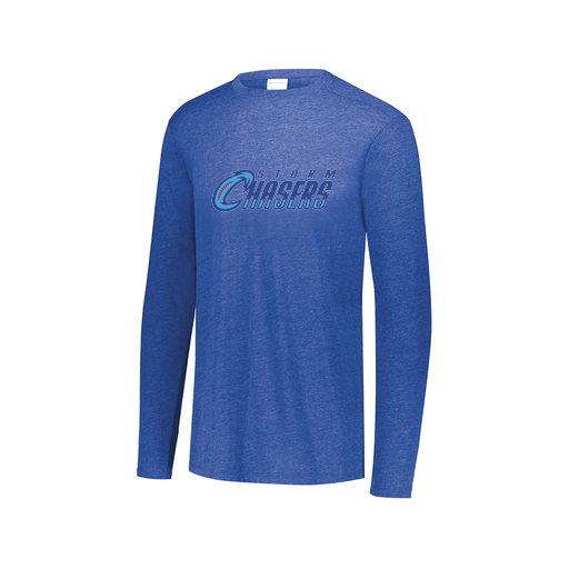 [FTLCUBRY-AXS-LOGO1] Decker Men's Tri-Blend T-Shirt - Long Sleeve (Adult XS, Royal, Logo 1)