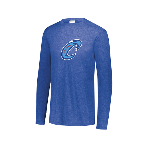 [FTLCUBRY-AXS-LOGO2] Decker Men's Tri-Blend T-Shirt - Long Sleeve (Adult XS, Royal, Logo 2)