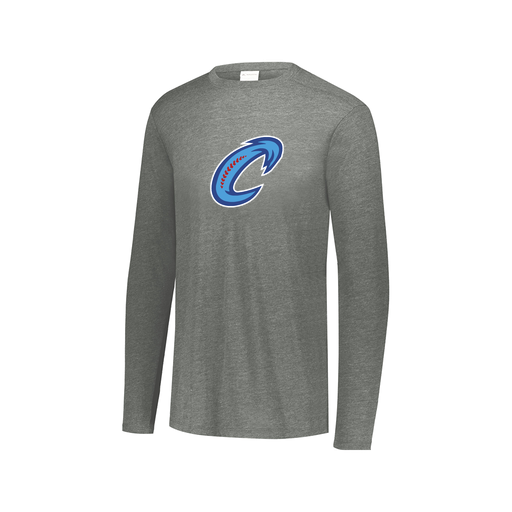 [FTLCUBGY-AXS-LOGO2] Decker Men's Tri-Blend T-Shirt - Long Sleeve (Adult XS, Gray, Logo 2)