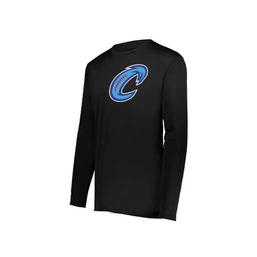 [222823.080.S-LOGO2] Youth LS Smooth Sport Shirt (Youth S, Black, Logo 2)