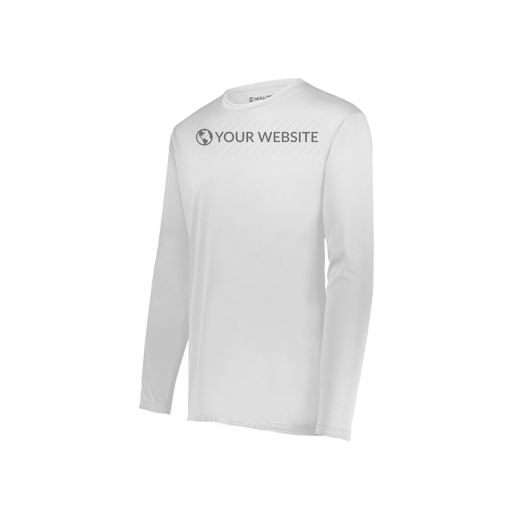 [222823.005.S-LOGO3] Youth LS Smooth Sport Shirt (Youth S, White, Logo 3)