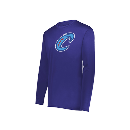 [222823.747.S-LOGO2] Youth LS Smooth Sport Shirt (Youth S, Purple, Logo 2)