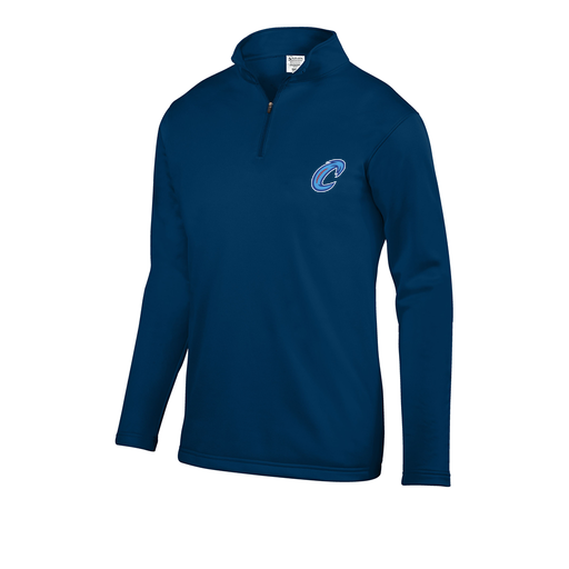[FOLQFFNV-YS-LOGO2] Decker Youth FlexFleece 1/4 Zip (Youth S, Navy, Logo 2)
