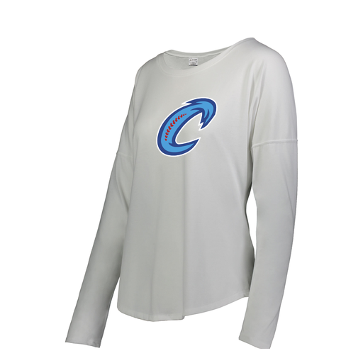 [3077.005.S-LOGO2] Ladies LS Ultra-blend T-Shirt (Female Adult S, White, Logo 2)